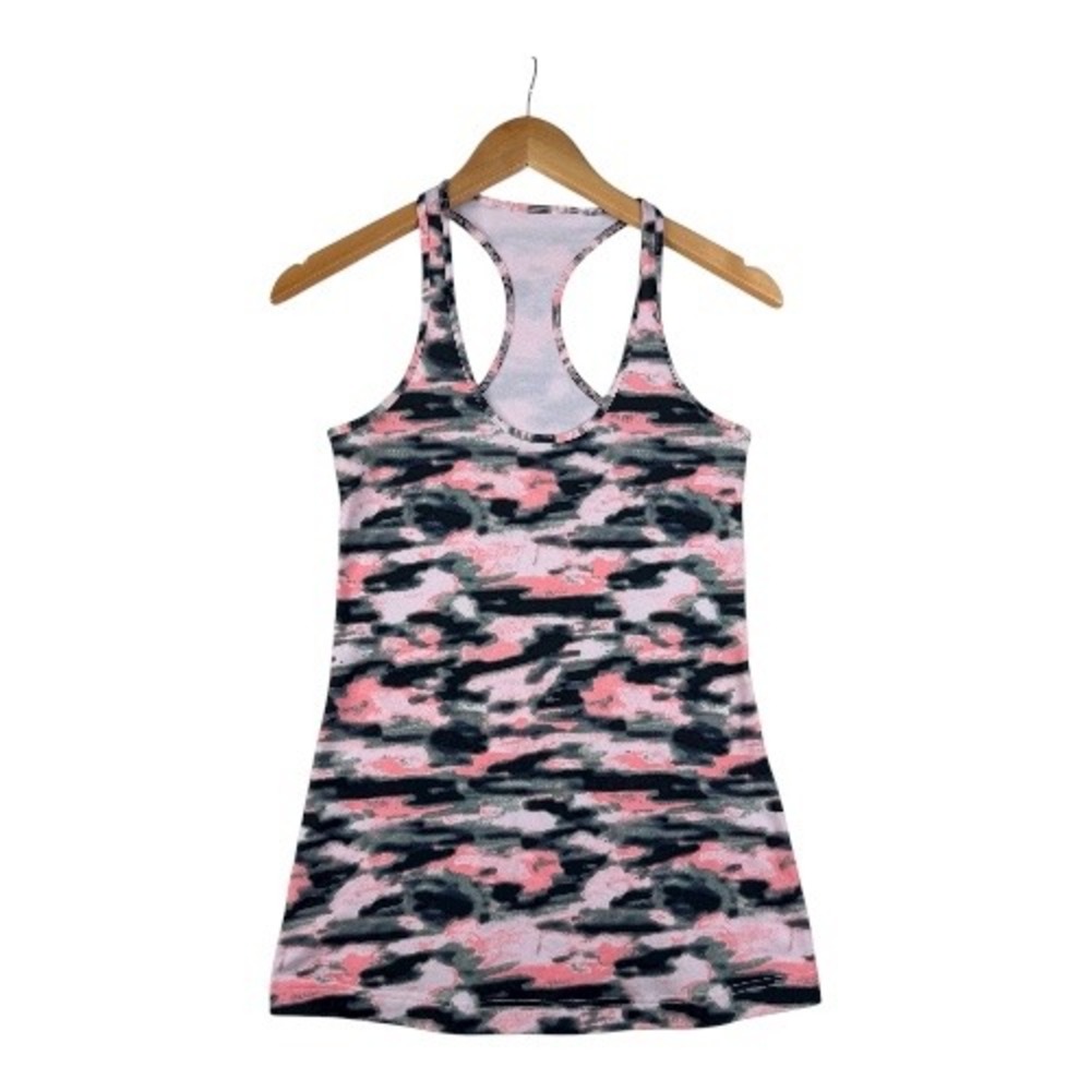 Lululemon Wamo Camo‎ Racerback Tank Top size XS Black/Pink